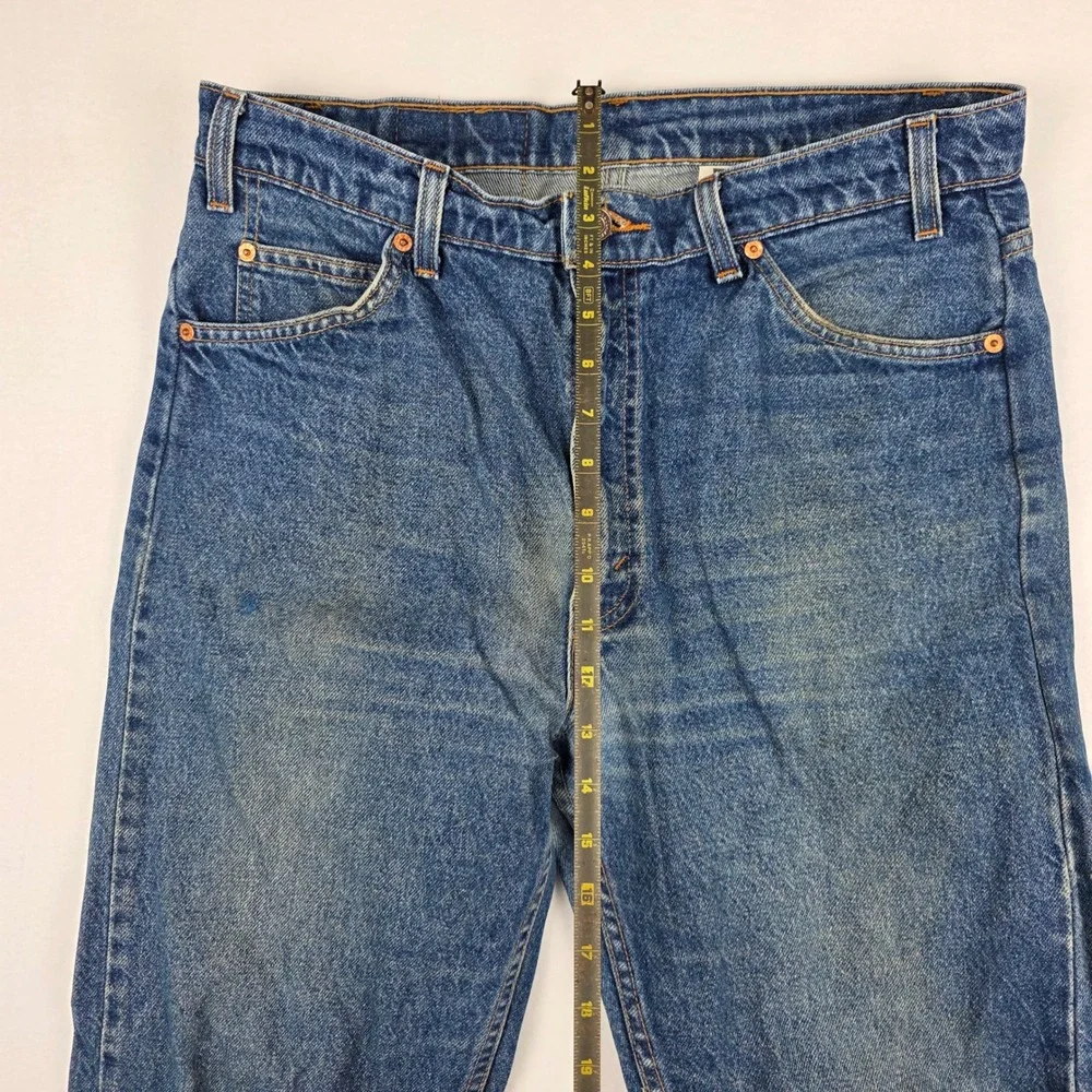 Vintage Levis 505 Orange Tab Jeans Mens 36x34 Blue Straight Leg Denim - Picture 5 of 10
